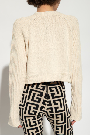 balmain skirt Cropped sweater with logo