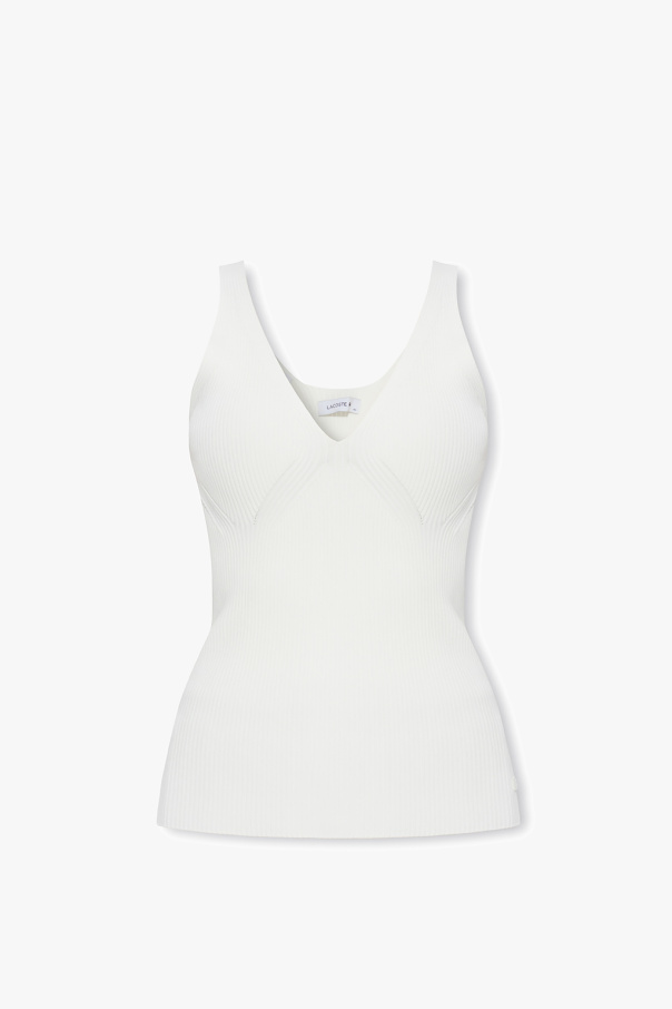 Lacoste print Ribbed tank top