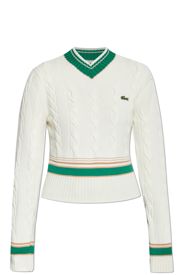 LACOSTE RUNWAY Wełniany sweter z logo