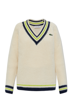 Wool sweater with v-neck od Lacoste