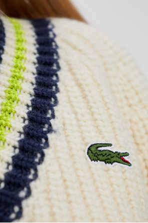 Lacoste Wełniany sweter z dekoltem w serek