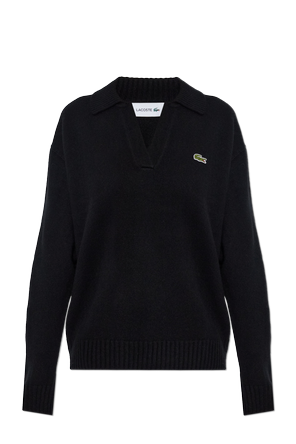 Cashmere sweater with logo patch
