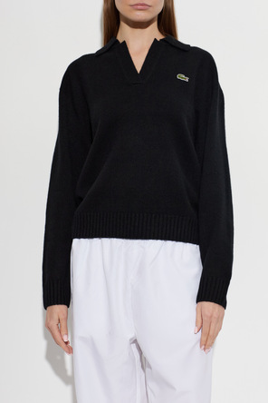 Lacoste Cashmere sweater with logo patch