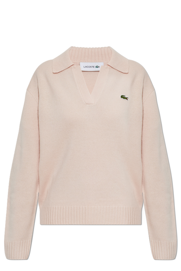 Cashmere sweater with logo patch od Lacoste
