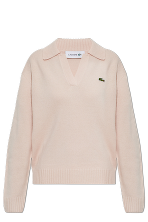 Cashmere sweater with logo patch
