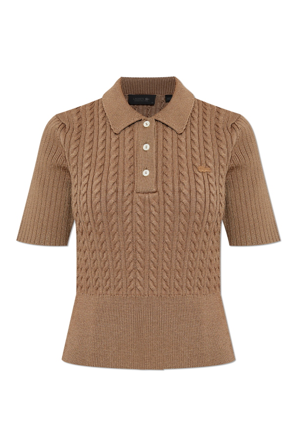 Polo with decorative weave od LACOSTE RUNWAY