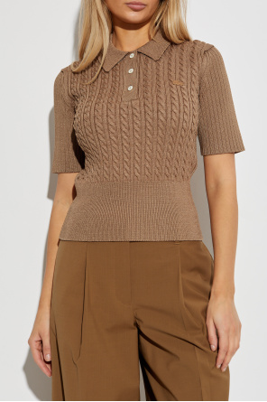 LACOSTE RUNWAY Polo mit dekorativem Strickmuster