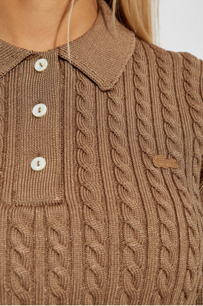 LACOSTE RUNWAY Polo mit dekorativem Strickmuster