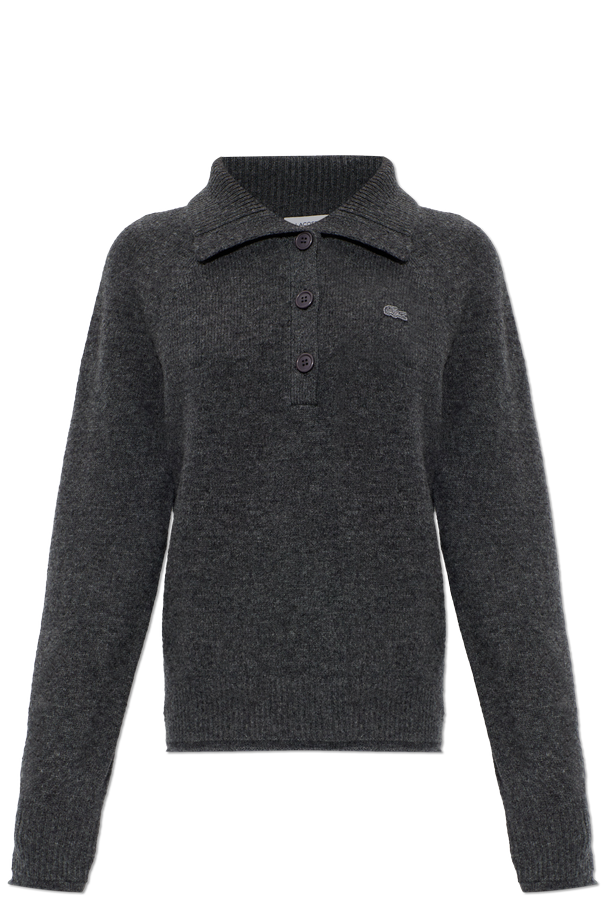 Wool Long-Sleeve Polo Sweater od Lacoste