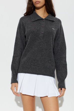 Lacoste Polo din lână cu mâneci lungi