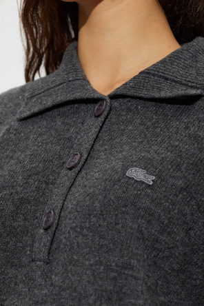 Lacoste Polo din lână cu mâneci lungi