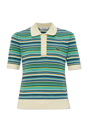 Lacoste multi colour panelled t-shirt in navy white green