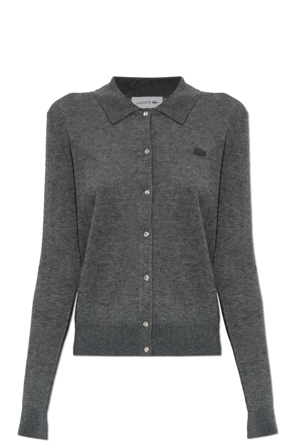 Cardigan with Logo Patch od Lacoste