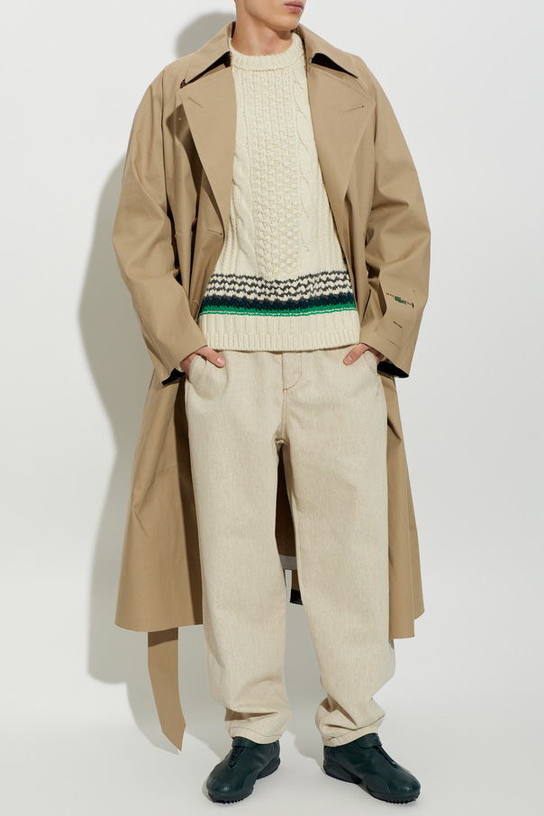 LACOSTE RUNWAY Wool sweater with decorative knit