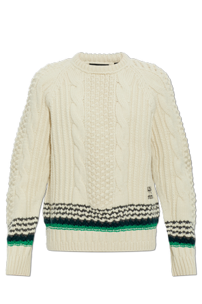 Wool sweater with decorative knit