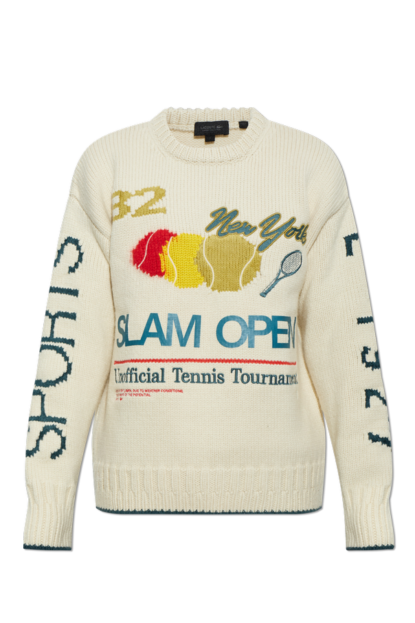 LACOSTE RUNWAY Wool sweater with embroidery
