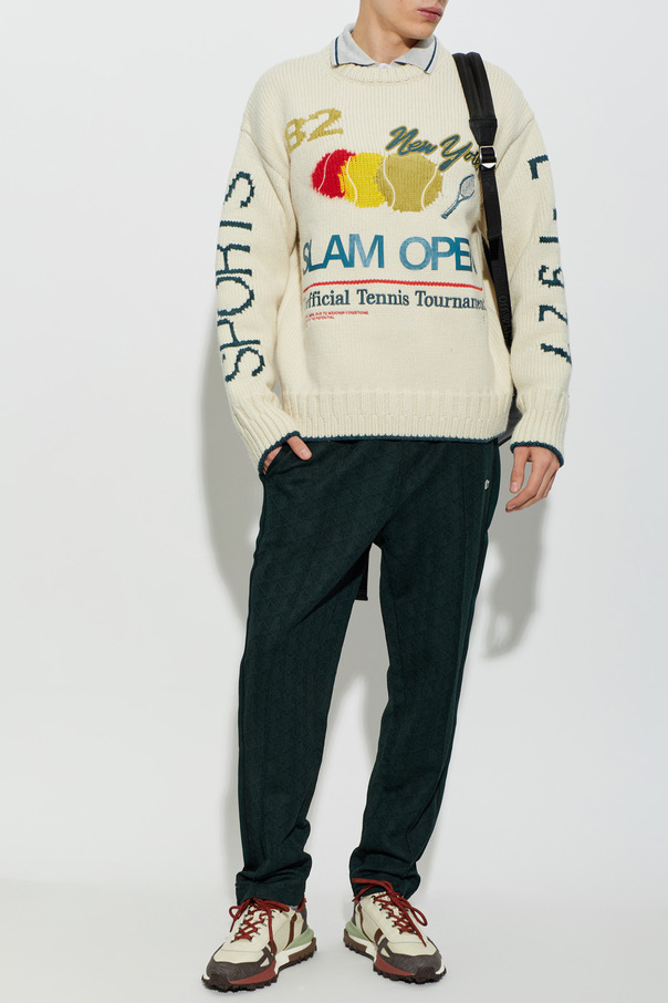LACOSTE RUNWAY Wool sweater with embroidery