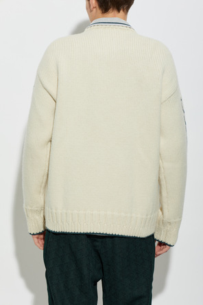 LACOSTE RUNWAY Wool sweater with embroidery