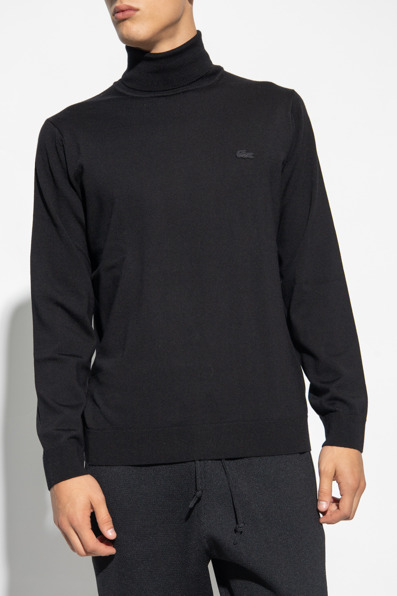 Lacoste Wool turtleneck sweater with logo