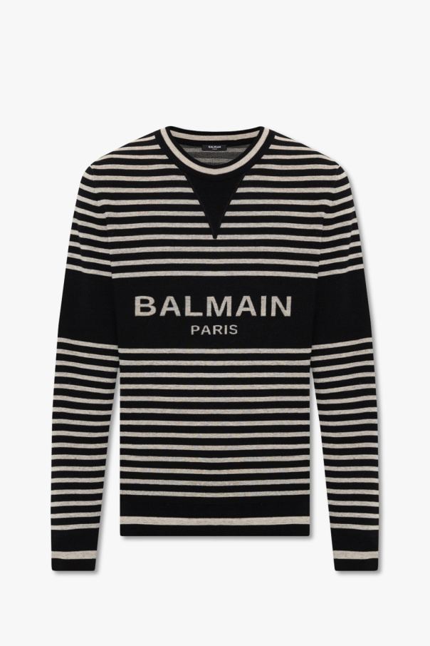 Balmain Balmain frayed tweed jacket Schwarz