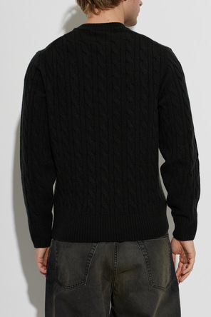 Lacoste Men's Black Wool Cable Knit Jumper by Lacoste