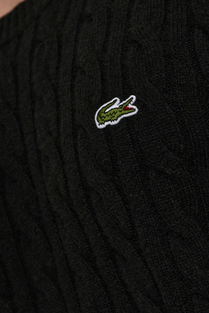 Lacoste Men's Black Wool Cable Knit Jumper by Lacoste
