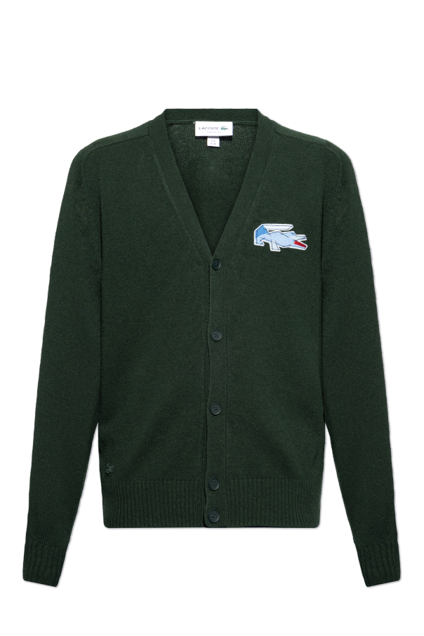 Lacoste Cardigan with logo-shaped patch