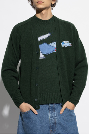 Lacoste Cardigan with logo-shaped patch