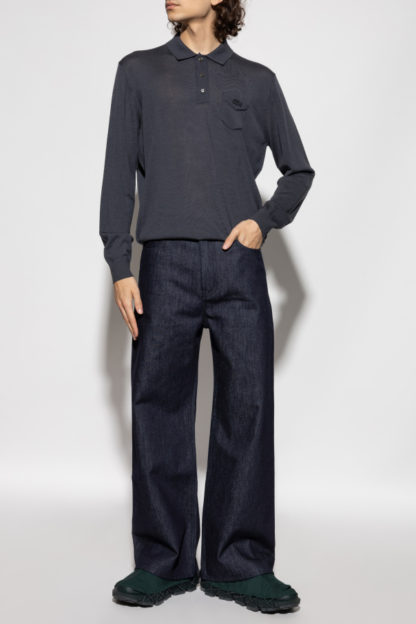 LACOSTE RUNWAY Wool polo with long sleeves