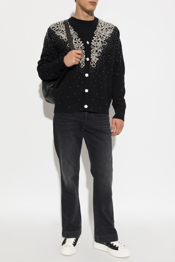 Amiri Cardigan mit schimmernden Applikationen