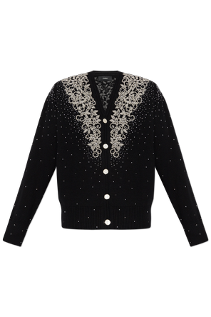 Cardigan with shimmering appliqués