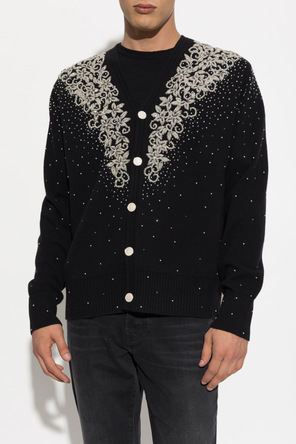 Amiri Cardigan mit schimmernden Applikationen