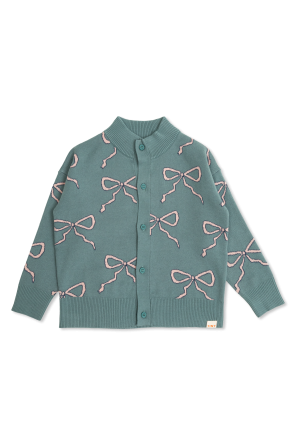 Cardigan with bow motif