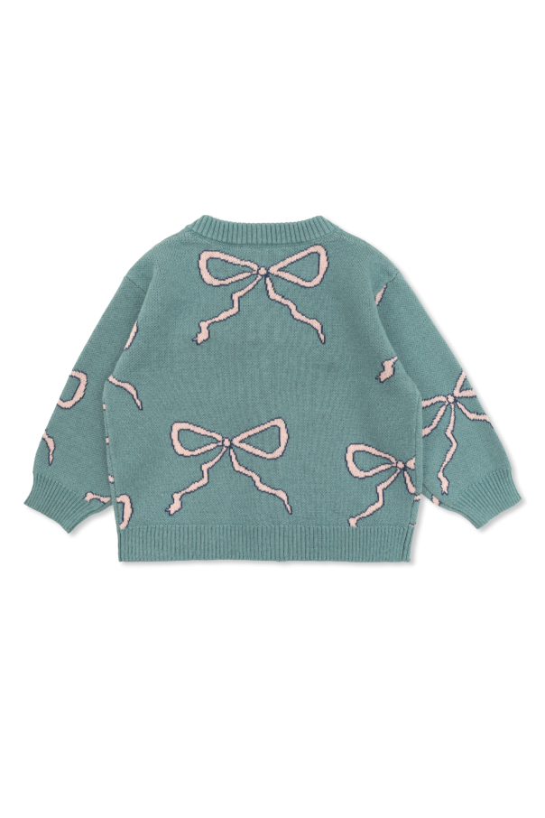 Tiny Cottons Cardigan with Bow Motif