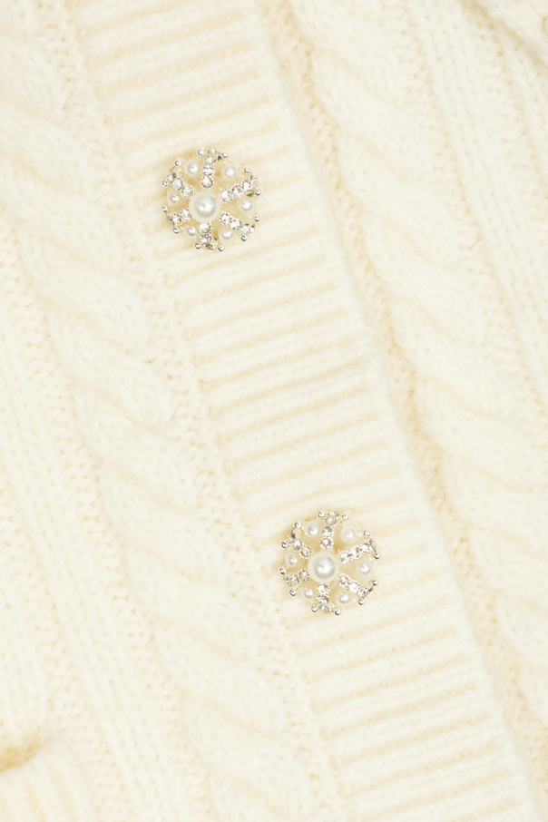 Self-Portrait Kids Cardigan with pearl appliqués