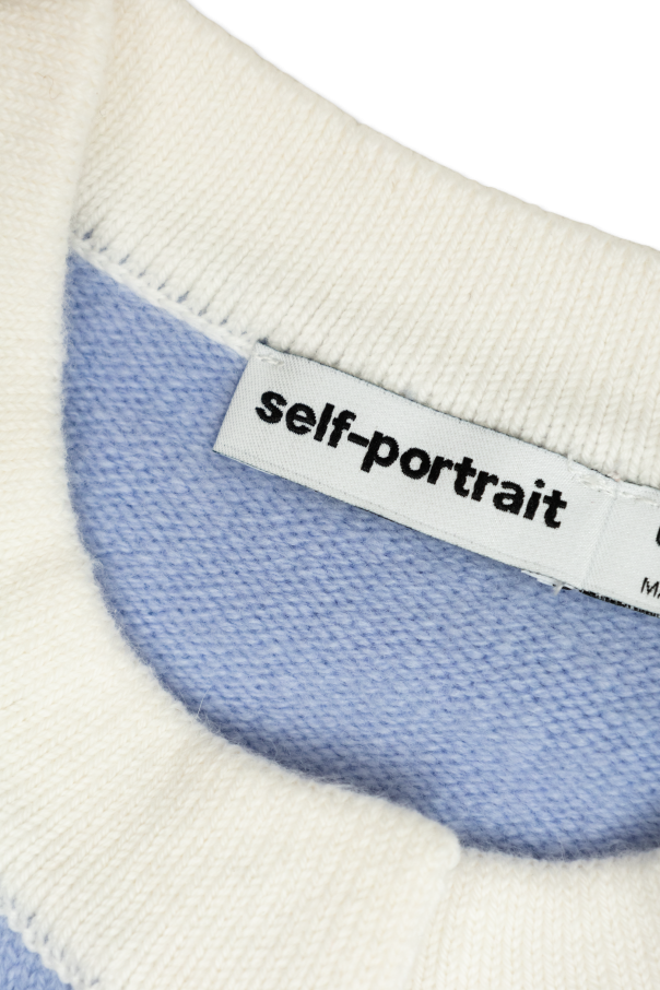 Self-Portrait Kids Cardigan with shimmering appliqués