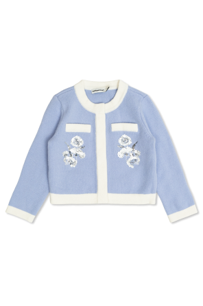 Strickjacke mit schimmernden Applikationen