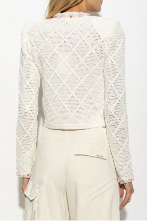 Self-Portrait Knit cardigan with fringes