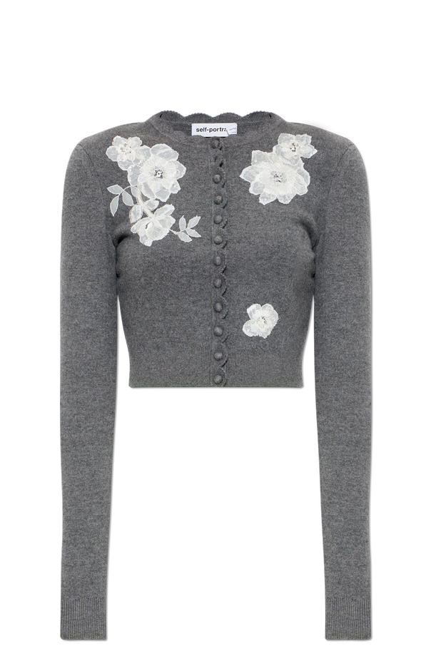 Floral motif cardigan od Self-Portrait