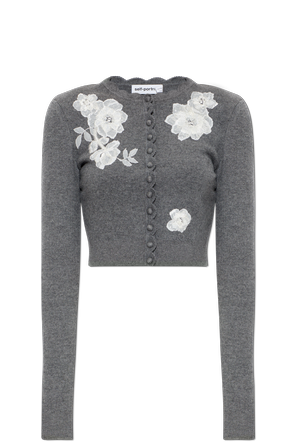Strickjacke mit Blumenmuster