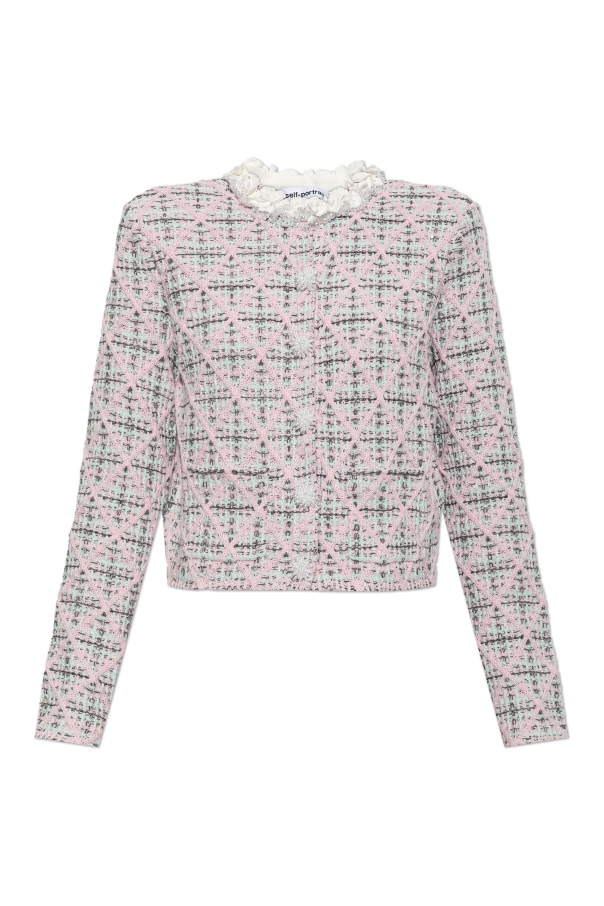 Cardigan with floral trim od Self-Portrait