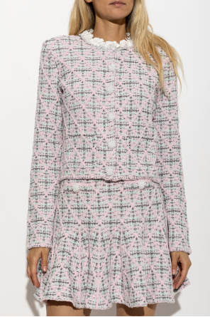 Self-Portrait Cardigan with floral trim