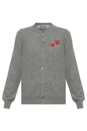 Wollcardigan mit Logo-Applikation