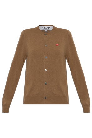 Wollcardigan mit Logo-Patch