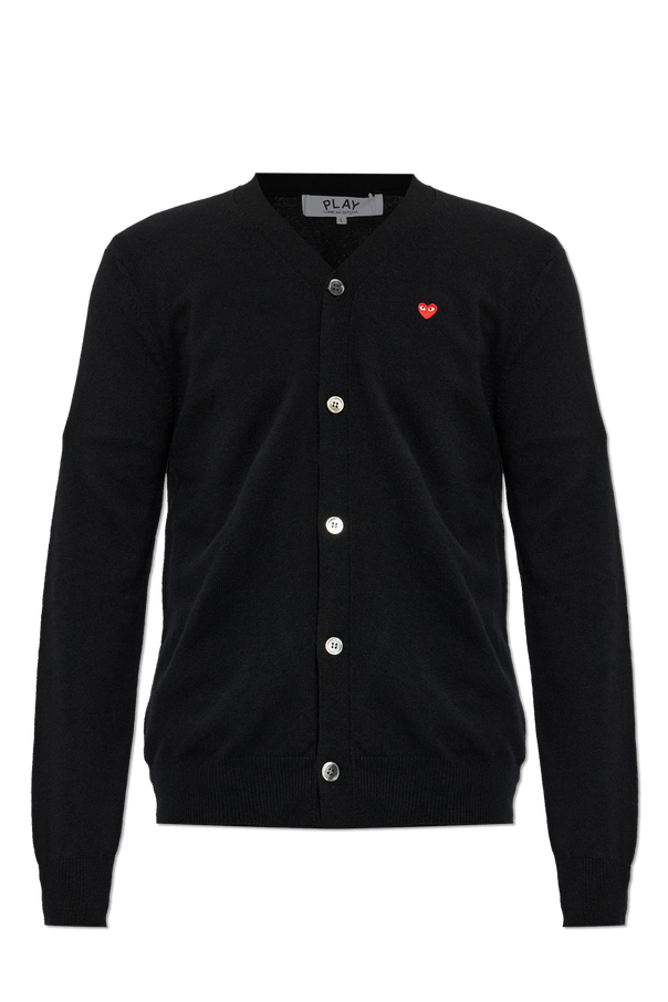 Wool cardigan with logo patch od Comme des Garçons Play