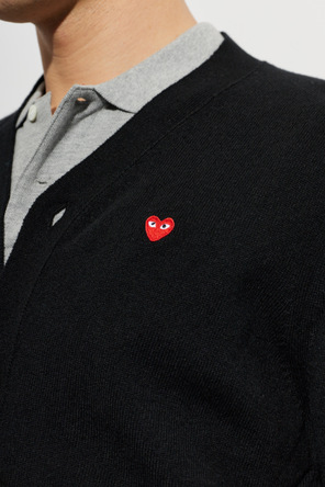 Comme des Garçons Play Cárdigan de lana con parche con el logo
