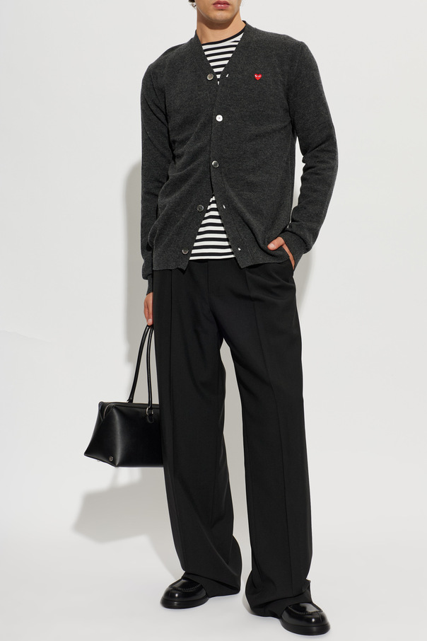 Comme des Garçons Play Cárdigan de lana con parche con el logo