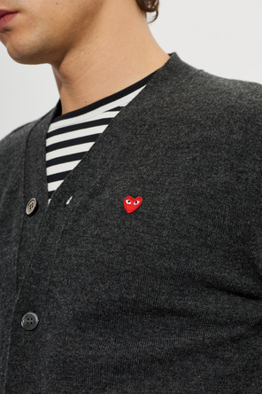 Comme des Garçons Play Cárdigan de lana con parche con el logo
