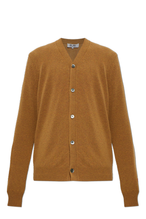 Cárdigan de lana con parche con logo