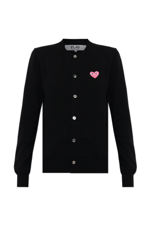 Wollcardigan mit Logo-Patch